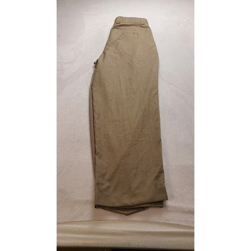 Zacchi Classico Italiana Men's Tan Pleated Cuffed Dress Pants 34x34 Trouser‎